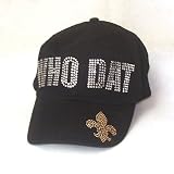 41kXeUnxogL. SL160  Whodat Rhinestones Who Dat Black Baseball Hat Cap Visor