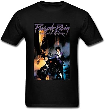 DHKPG Men's Prince Purple Rain Poster Crew Neck Tee Black S