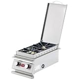Cal Flame Propane Gas Deluxe Double Side Burner Built In