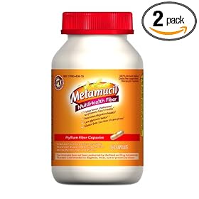 Metamucil MultiHealth Fiber Psyllium Fiber Capsules, 160-Count(Pack of 2)