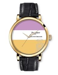 SPRAWL Aanalog Fashion Series Gold Ladies Watches of Genuine Black Leather Strap,Unique Wrist Watch for Women Girls Designed with Diamond head