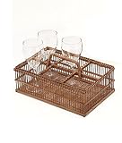Rattan Twig Carry-All Caddy for Bottles and Glasses