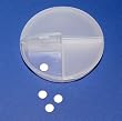 Pillendose rund transparent mit 3 separat aufklappbaren F�chern