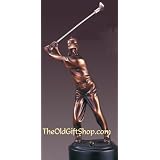 Bronze Golf Trophy Before Swing Decor by