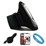 Black Moisture Resistant Protective Neoprene Exercise Workout Armband with  ....