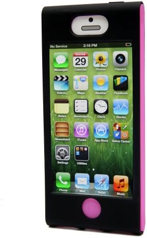 iHangy IHG-ONT-34594 Slip-In 5 Case for iPhone 5 - Retail Packaging - Black/Pink