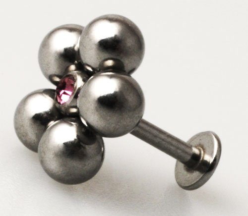 Flower Labret Piercing Jewelry Stones Flower Labret Piercing Jewelry Stones