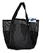 101SNORKEL Super Big Large Mesh Family Beach Bag Tote - 24 in x 16 in x 10 in (Black - Blank)