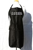 Black Embroidered Apron "I