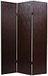 Quality Formal Office Partition Room Divider - 6ft. 3 Panel Chocolate Brown Faux Gator Skin Folding Floor Screen