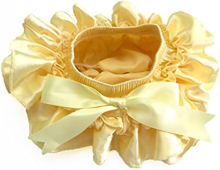 Cutie Baby Satin baby Ruffle bloomers Tutu Diaper Covers in 10 Colors! (a. New Born, Yellow)