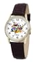 Disney Men's D066S003 Mickey Mouse and Friends Brown Leather Strap