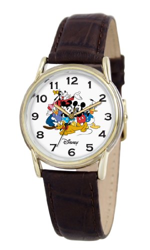 Disney Herren-Armbanduhr Mickey & Friends braun Leder #0803C003D066S003