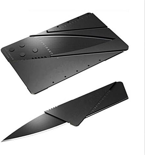 Authentic Credit Card Sized Folding Knife Camping Knife with Black Blade Army Hunting Knife Outdoor Portable Card Knife (10pcs)
