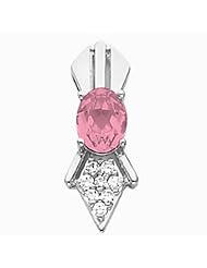 14K White Gold Oval Cut Pink Tourmaline and Diamond Pendant -- LIFETIME WARRANTY