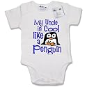 Dirty Fingers  My Uncle is COOL like a Penguin  Baby & Toddler Short Sleeve Bodysuit / BabyGrow, 0-3 months, White