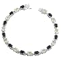 8 Ct Black Onyx 925, Cz Sterling Silver 7.25 Inch Tennis Bracelet