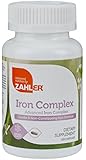 Zahlers Iron Complex, Complete Blood Building Iron Supplement with Ferrochel, Easy on the Stomach Iron Pills with Vitamin C, Optimal Absorption, #1 Top Quality All Natural Iron Vitamin, Kosher Certified, 100 Capsules