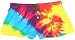 Rainbow Tie Dye Novelty Print Jersey Cotton Girl Boxers Mini Itty Bitty Shorts 1 Inseam, Covered elastic waist, 100% cotton, available in 5 adult sizes