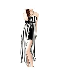 Strapless Sheath Chiffon/Cotton Sleeveless  Sheer Maxi Dress  With Ruffles