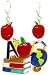 School Theme Apple Books Pendant and Earring Set Fashion Jewelry
