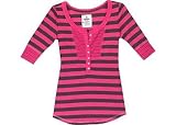 Energie 3/4 Sleeve Stripe Henley Top