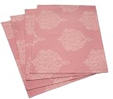 Mahogany Medallion 14-Inch by 20-Inch Dark Rose/Ivory Placemat, Set of 4, Cotton Jacquard