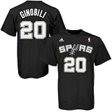 Manu Ginobili adidas Black Name and Number San Antonio Spurs T-Shirt