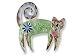 Clearly Charming Flowered Feline Silver & Enamel Pin