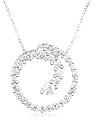 14k Choice of White or Yellow Gold Diamond Journey Circle Pendant (1/2 cttw, H-I Color, I1-I2 Clarity)