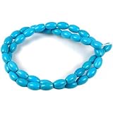 Turquoise Rice Beads Gemstone Loose 6x8mm 1 Strand
