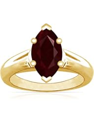 18K Yellow Gold Marquise Cut Ruby Solitaire Ring