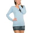 American Apparel Women`s Baby Rib Long Sleeve V-Neck T-shirt