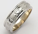 Ladies Silver Wide Corrib Claddagh Wedding Band - Made in Ireland