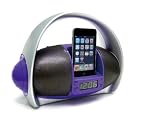 Sylvania Portable iPod Dock Boom Box AM/FM with Clock (Purple)