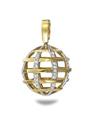 Diamond Spherical Pendant 0.44 Ctw in 18k White Gold and 18k Yellow Gold (116013)