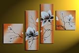 Magnolie M3 - 4 Bilder ca.100x70cm KOMPLETT Handgemalt