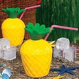 PLASTIC PINEAPPLE CUPS (1 DOZEN) - BULK