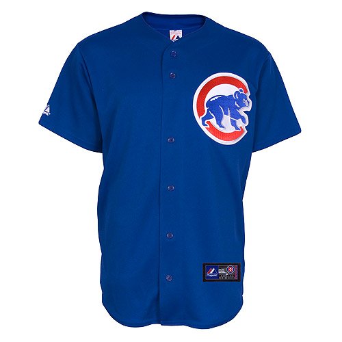MLB Chicago Cubs Adult Short Sleeve 6 Button Synthetic Replica Jersey (Royal, Small)