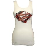 Good Luck by Brother Greg Tattoo Ribbed Beater Tank Off White