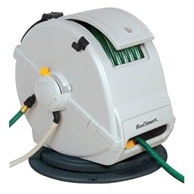 No Crank Estate 100' Water Powered Retractable Garden Hose Reel With 360 Swivel Base #RS10035