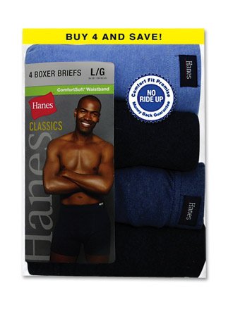Hanes Classics Men’s 4-Pack Multi-Color Boxer Brief,4-Pack