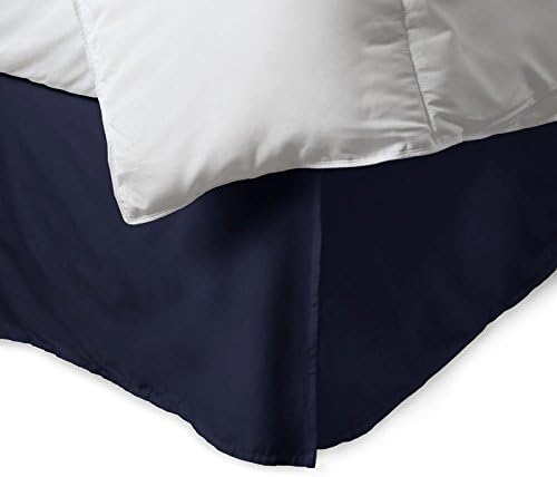 HotHaat New Collection 300 Thread Count 1 Piece 16" Drop Length Bed Skirt in Solid Navy Blue King Size 100% Pima Cotton