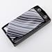 Grey Stripes Woven Poly Tie Hanky Cufflinks Present Box Set job WISE Necktie set WH1007