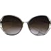 A|X Round Cutout Sunglasses - Armani Exchange Women's Oval Full Rim Outdoor Eyewear w/ Free B&F Heart Sticker Bundle - Gold/White/Brown Shaded