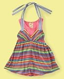 Guess - GUESS? Little Girl Striped Halter Top with Ribbed Tank