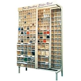 - Quantum Storage Free Standing Slider System - 16in. x 48in. x 67in. Size, Ivory
