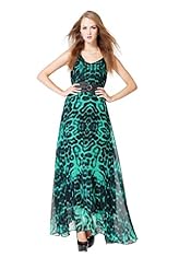 Sexy V-neck Belted Leopard Print Sleeveless Chiffon  Dress