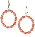 Chan Luu Salmon Coral On Cotton Cord Small Hoop Earrings