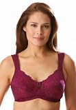 Woman Within Plus Size Allover lace soft cup bra Glamorise